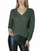 No Comment Juniors' Lace-Up Sweater Olive Size Large